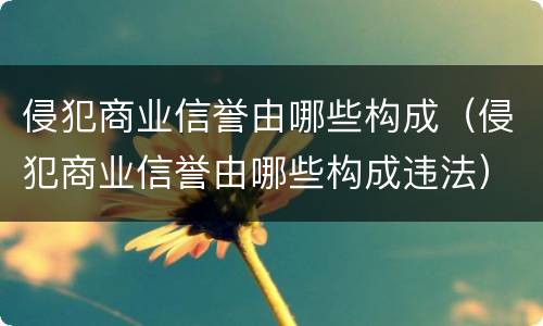 侵犯商业信誉由哪些构成（侵犯商业信誉由哪些构成违法）
