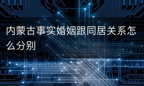 内蒙古事实婚姻跟同居关系怎么分别