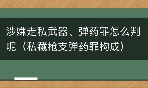 涉嫌走私武器、弹药罪怎么判呢（私藏枪支弹药罪构成）