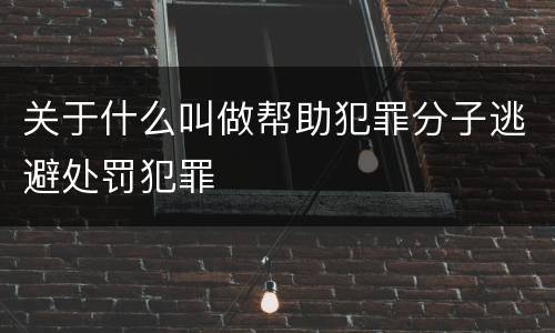关于什么叫做帮助犯罪分子逃避处罚犯罪