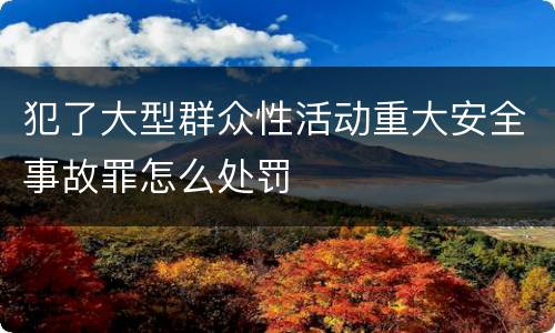 犯了大型群众性活动重大安全事故罪怎么处罚