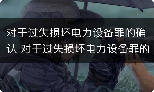 对于过失损坏电力设备罪的确认 对于过失损坏电力设备罪的确认条件