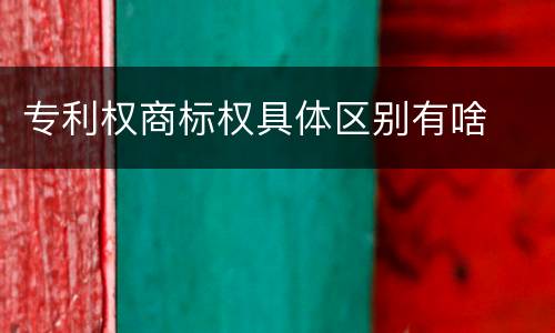 专利权商标权具体区别有啥