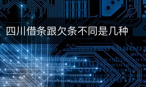 四川借条跟欠条不同是几种