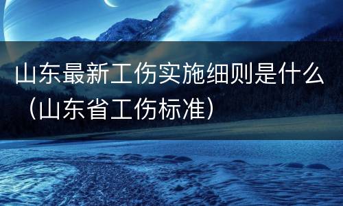 山东最新工伤实施细则是什么（山东省工伤标准）