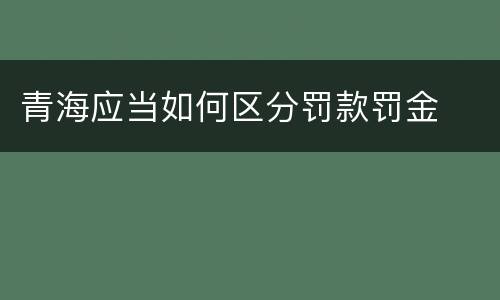 青海应当如何区分罚款罚金