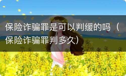 保险诈骗罪是可以判缓的吗（保险诈骗罪判多久）