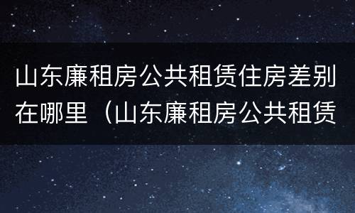 山东廉租房公共租赁住房差别在哪里（山东廉租房公共租赁住房差别在哪里查）