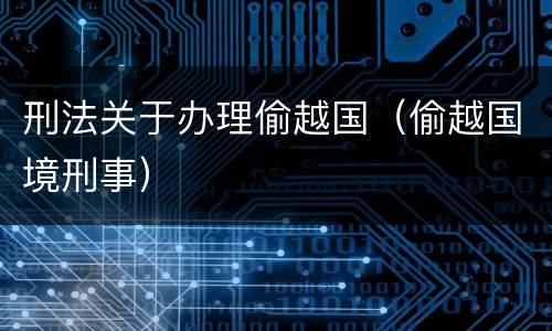 刑法关于办理偷越国（偷越国境刑事）