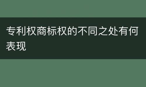 专利权商标权的不同之处有何表现