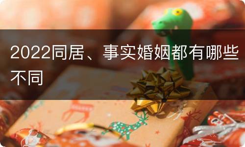 2022同居、事实婚姻都有哪些不同