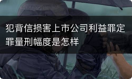 犯背信损害上市公司利益罪定罪量刑幅度是怎样