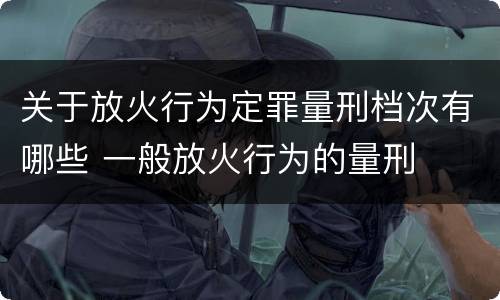 关于放火行为定罪量刑档次有哪些 一般放火行为的量刑