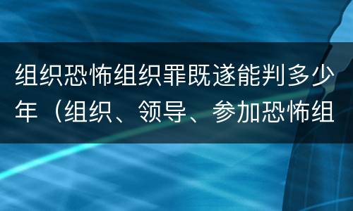 组织恐怖组织罪既遂能判多少年（组织、领导、参加恐怖组织罪）