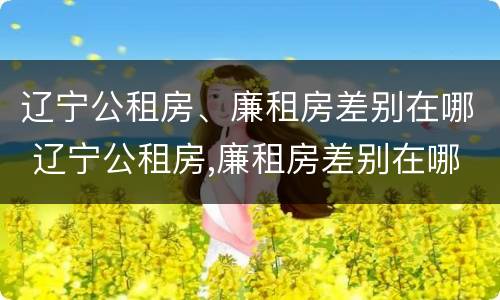 辽宁公租房、廉租房差别在哪 辽宁公租房,廉租房差别在哪儿