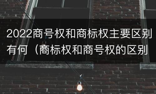 2022商号权和商标权主要区别有何（商标权和商号权的区别）