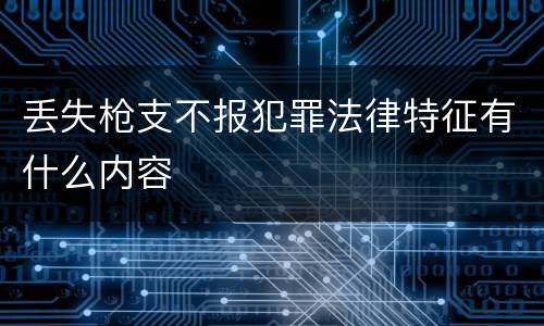 丢失枪支不报犯罪法律特征有什么内容