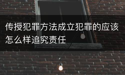 传授犯罪方法成立犯罪的应该怎么样追究责任