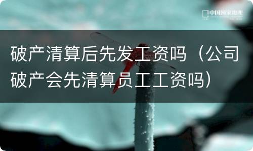 破产清算后先发工资吗（公司破产会先清算员工工资吗）