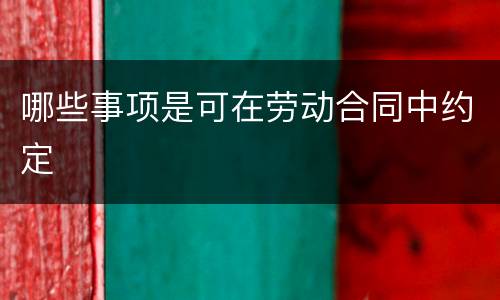 哪些事项是可在劳动合同中约定