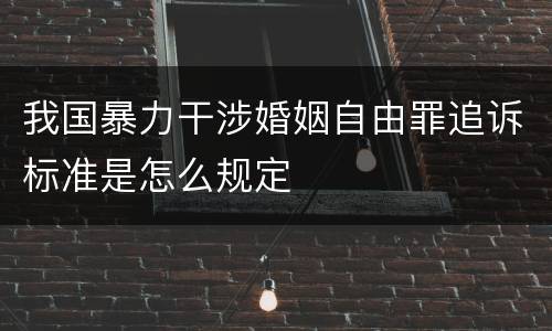 我国暴力干涉婚姻自由罪追诉标准是怎么规定