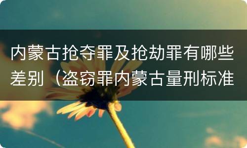 内蒙古抢夺罪及抢劫罪有哪些差别（盗窃罪内蒙古量刑标准）