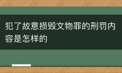 犯了故意损毁文物罪的刑罚内容是怎样的