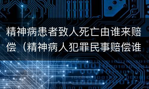 精神病患者致人死亡由谁来赔偿（精神病人犯罪民事赔偿谁承担）
