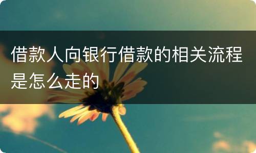 借款人向银行借款的相关流程是怎么走的