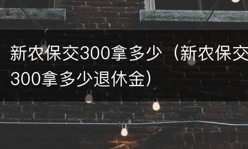 新农保交300拿多少（新农保交300拿多少退休金）