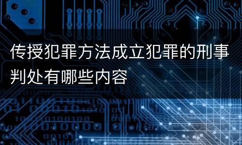 传授犯罪方法成立犯罪的刑事判处有哪些内容