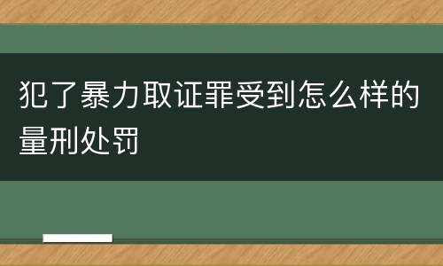 犯了暴力取证罪受到怎么样的量刑处罚