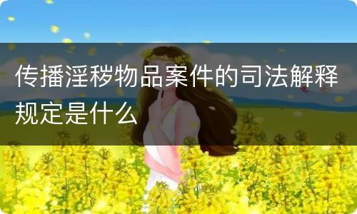 传播淫秽物品案件的司法解释规定是什么