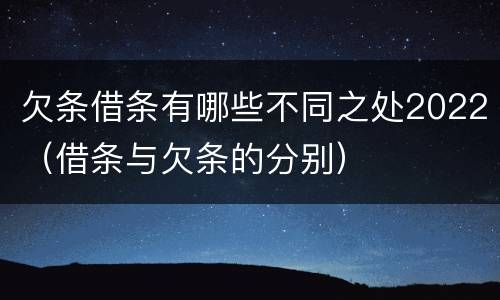 欠条借条有哪些不同之处2022（借条与欠条的分别）