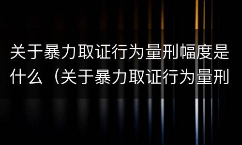 关于暴力取证行为量刑幅度是什么（关于暴力取证行为量刑幅度是什么标准）