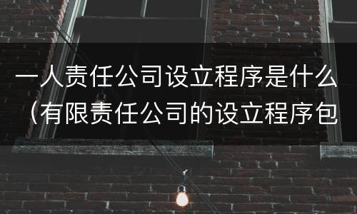 一人责任公司设立程序是什么（有限责任公司的设立程序包括什么）