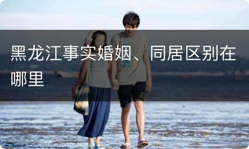 黑龙江事实婚姻、同居区别在哪里