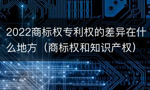 2022商标权专利权的差异在什么地方（商标权和知识产权）