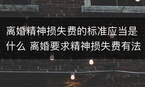 离婚精神损失费的标准应当是什么 离婚要求精神损失费有法律依据吗?