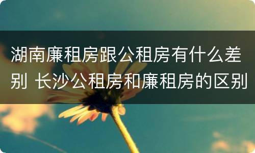 湖南廉租房跟公租房有什么差别 长沙公租房和廉租房的区别