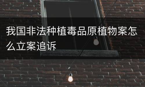 我国非法种植毒品原植物案怎么立案追诉