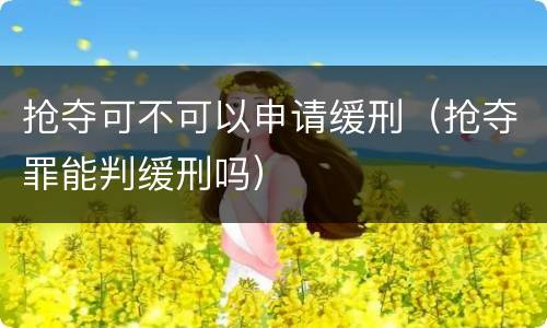 抢夺可不可以申请缓刑（抢夺罪能判缓刑吗）