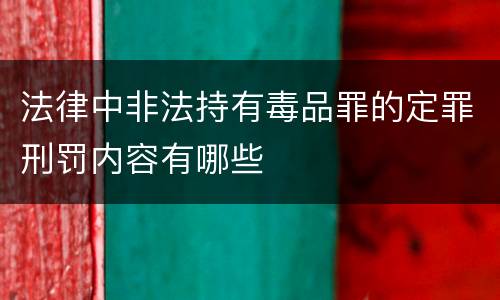 法律中非法持有毒品罪的定罪刑罚内容有哪些