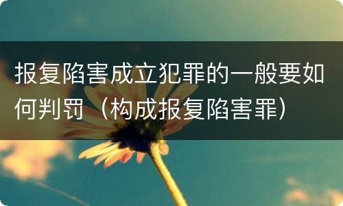 报复陷害成立犯罪的一般要如何判罚（构成报复陷害罪）