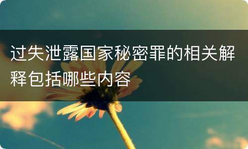 过失泄露国家秘密罪的相关解释包括哪些内容