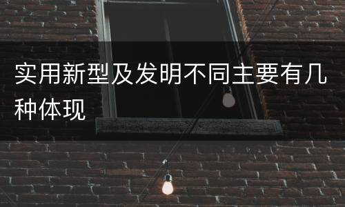 实用新型及发明不同主要有几种体现