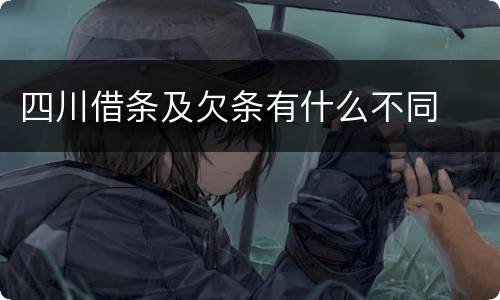 四川借条及欠条有什么不同