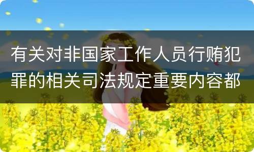 有关对非国家工作人员行贿犯罪的相关司法规定重要内容都有哪些