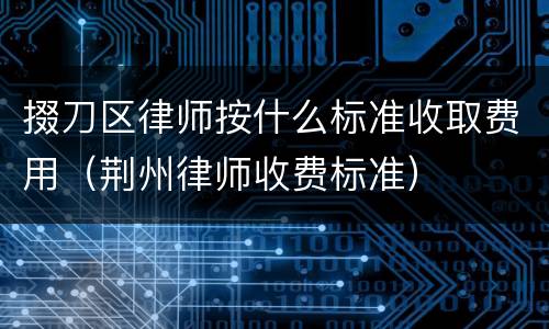 掇刀区律师按什么标准收取费用（荆州律师收费标准）