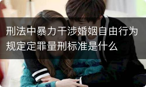 刑法中暴力干涉婚姻自由行为规定定罪量刑标准是什么